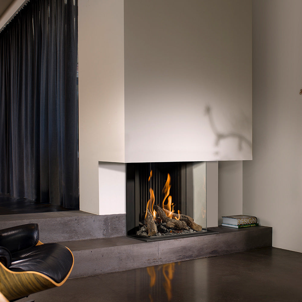 Barbas Gas Fire Smart Panorama 45-45 Built In Three Sided Gas Fire
