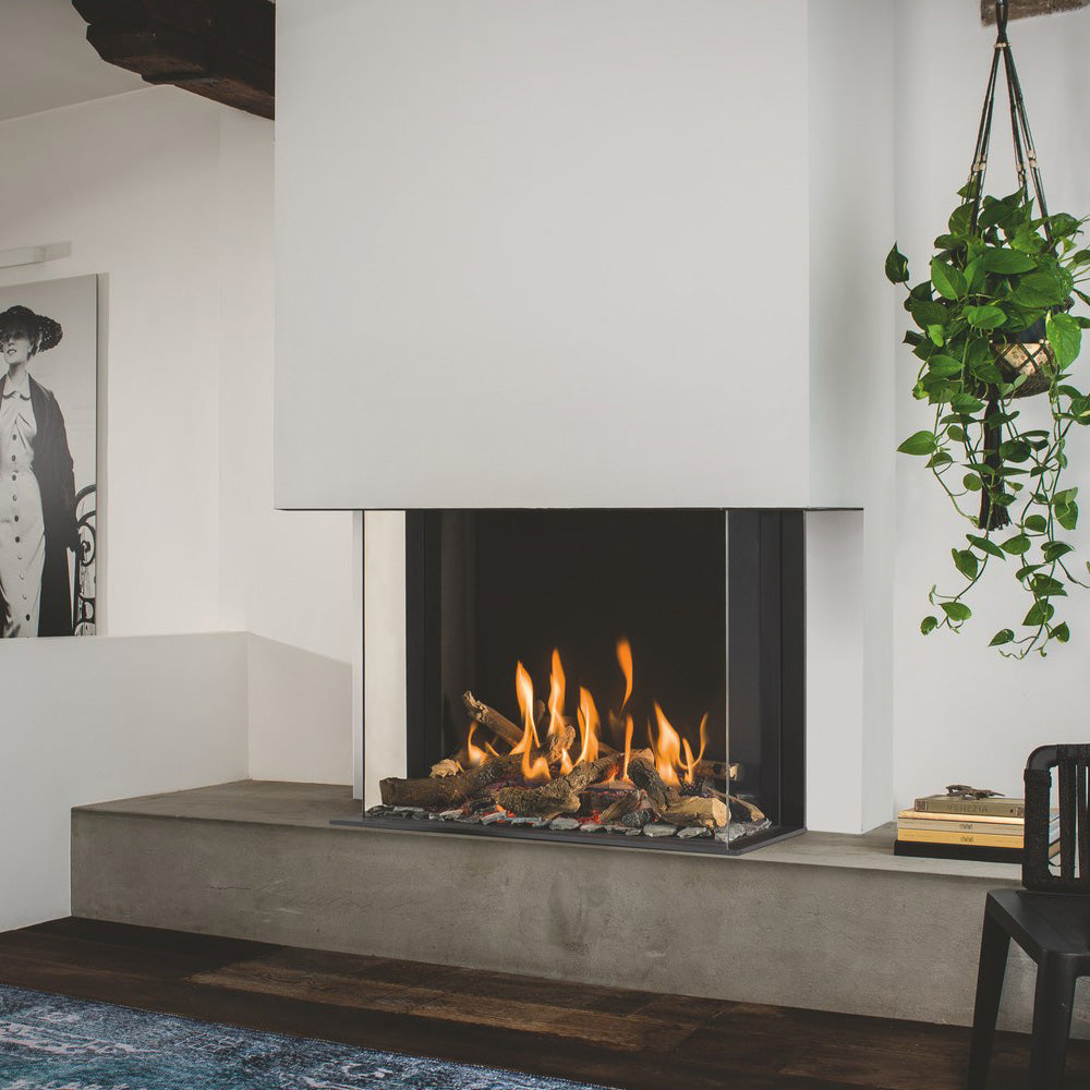 Barbas Gas Fire Smart Panorama 73-52 Built In Three Sided Gas Fire