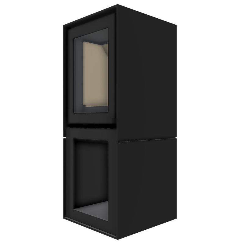 Barbas Box 20 40 Freestanding Wood Burner with a Log Store and a Glass Door