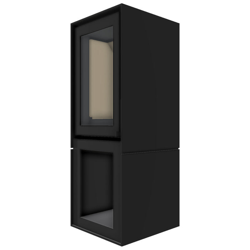 Barbas Box 20 45 Freestanding Wood Burner with a Log Store and a Glass Door