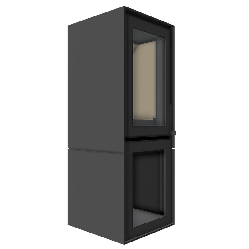 Barbas Box 20 45 Freestanding Wood Burner with a Log Store and a Steel Door