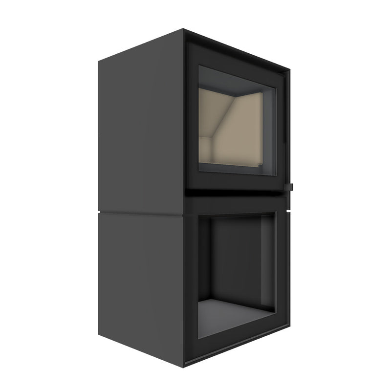 Barbas Box 20 52 Freestanding Wood Burner with a Log Store and a Steel Door