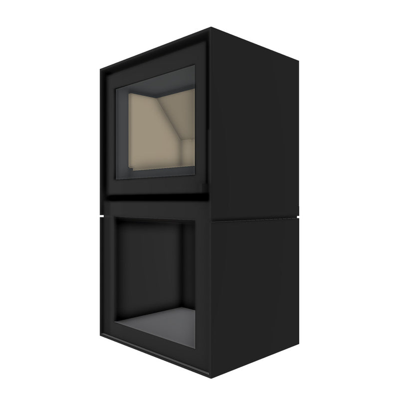 Barbas Box 20 52 Freestanding Wood Burner with a Log Store and a Steel Door