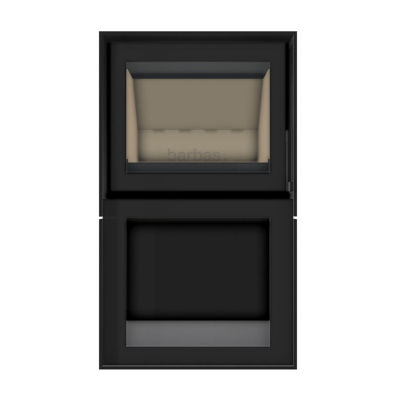 Barbas Box 20 52 Freestanding Wood Burner with a Log Store and a Steel Door