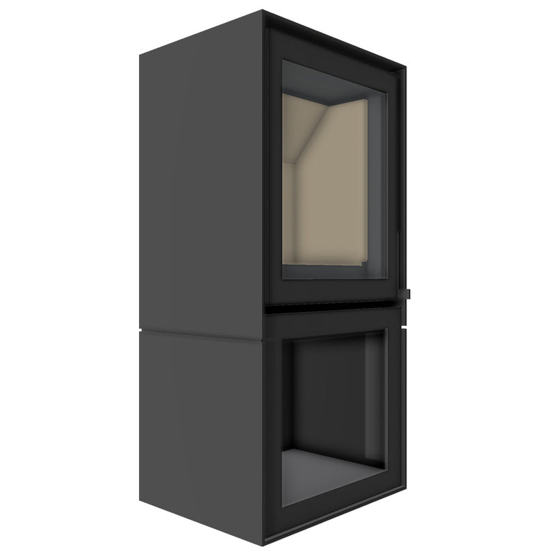 Barbas Box 20 55 Freestanding Wood Burner with a Log Store and a Steel Door
