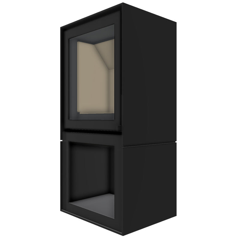 Barbas Box 20 55 Freestanding Wood Burner with a Log Store and a Steel Door