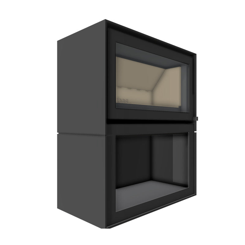 Barbas Box 20 75 Freestanding Wood Burner with a Log Store and a Steel Door