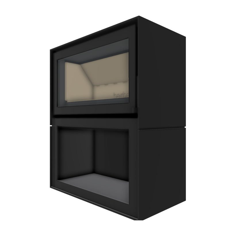 Barbas Box 20 75 Freestanding Wood Burner with a Log Store and a Steel Door
