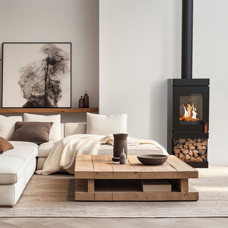 Barbas Box 35 40-105 Freestanding Wood Burner with a Log Store