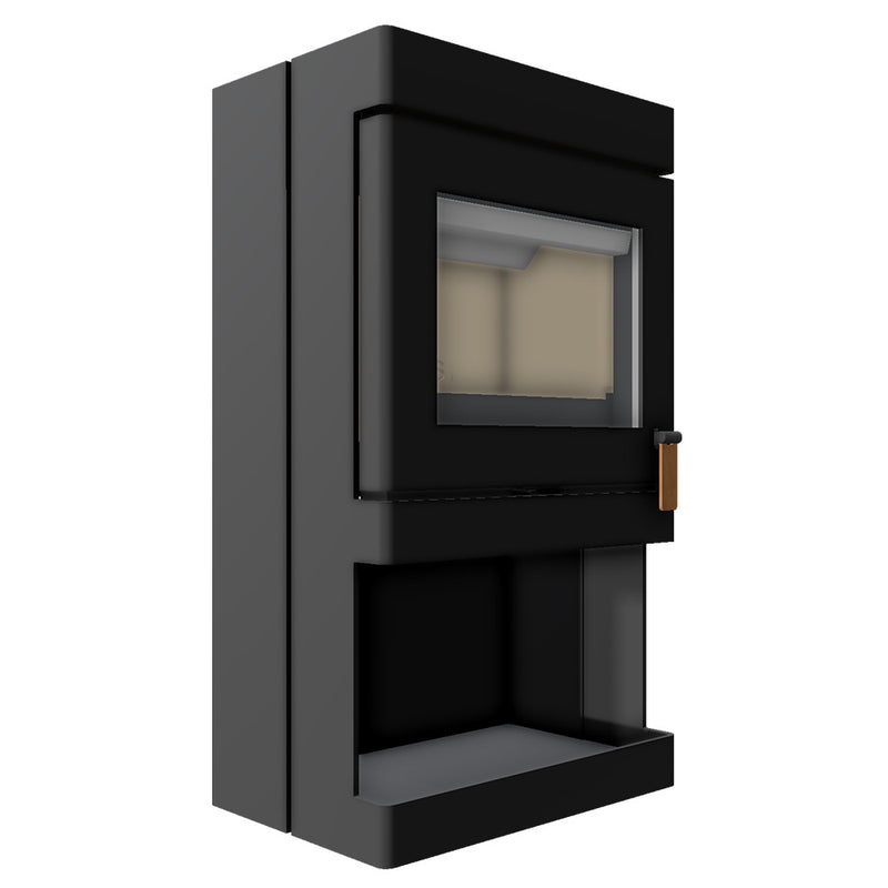 Barbas Box 35 52-100 Freestanding Wood Burner with a Log Store