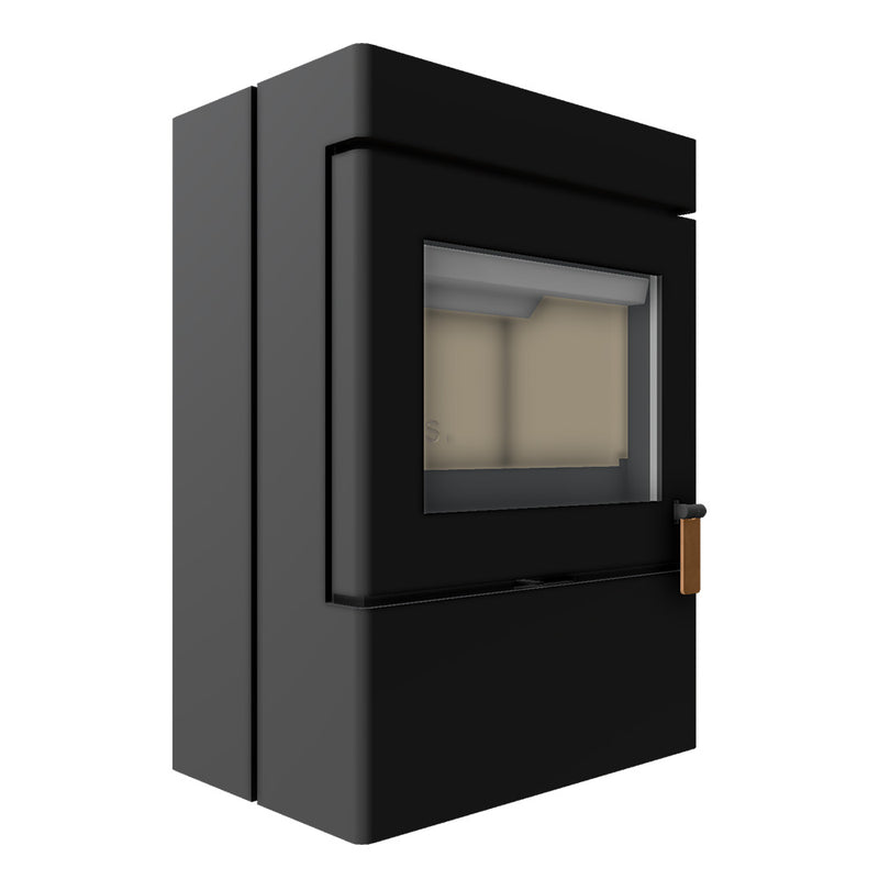 Barbas Box 35 52-80 Freestanding Wood Burner with a Log Store
