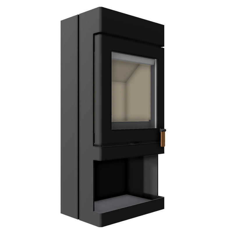 Barbas Box 35 55-120 Freestanding Wood Burner with a Log Store