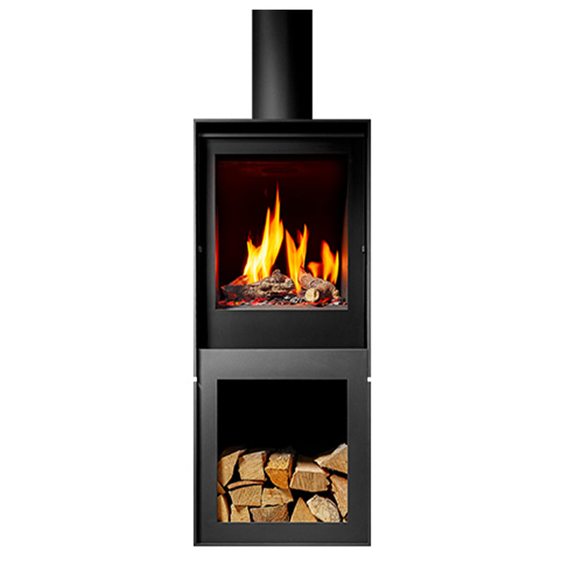 Barbas Box Gas 45 Free Standing Gas Fire with Log Store