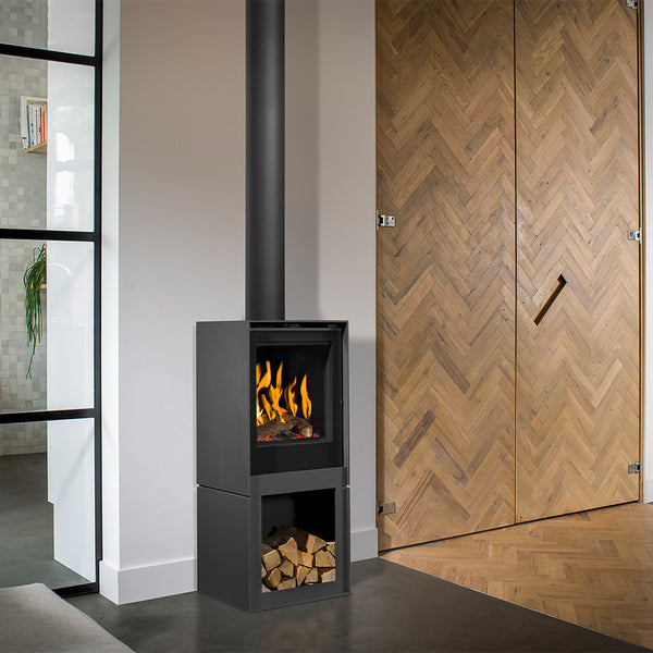 Barbas Box Gas 45 Free Standing Gas Fire with Log Store