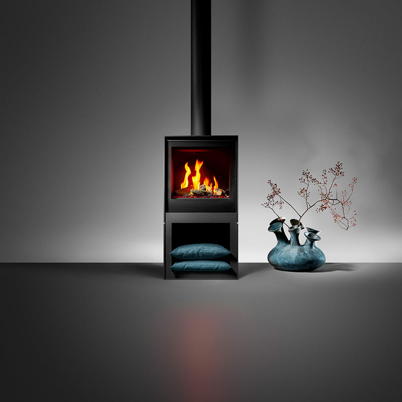Barbas Box Gas 55 Free Standing Gas Fire with Log Store