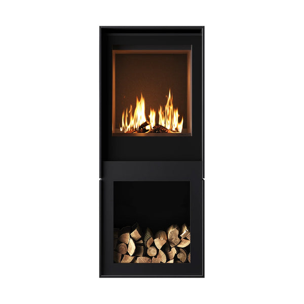 Barbas Box Gas 75 Free Standing Gas Fire with Log Store