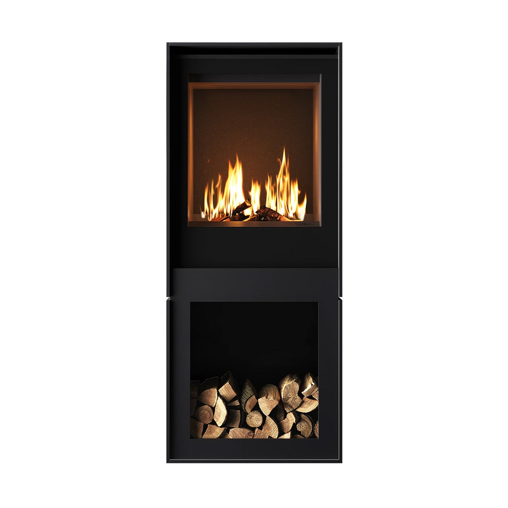 Barbas Box Gas 80 Free Standing Gas Fire with Log Store