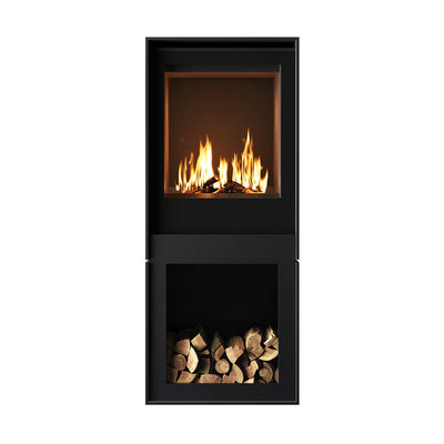 Barbas Box Gas 80 Free Standing Gas Fire with Log Store