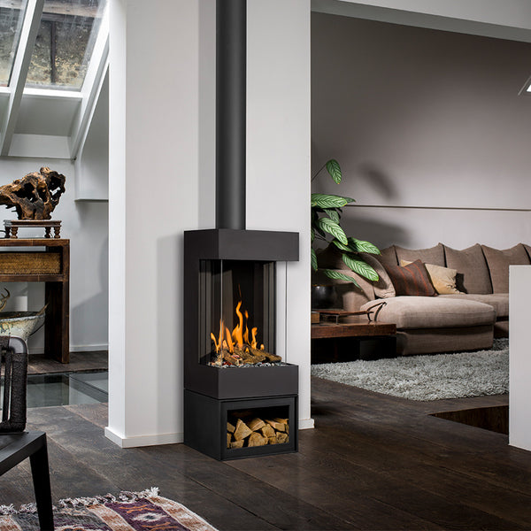 Barbas Box Gas Panorama 45-59 Free Standing Gas Fire with a log store