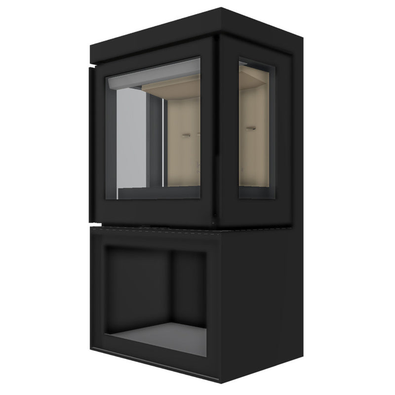 Barbas Box Panorama 55 Freestanding Wood Burner with a Log Store