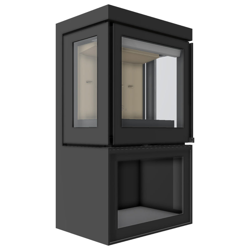 Barbas Box Panorama 55 Freestanding Wood Burner with a Log Store