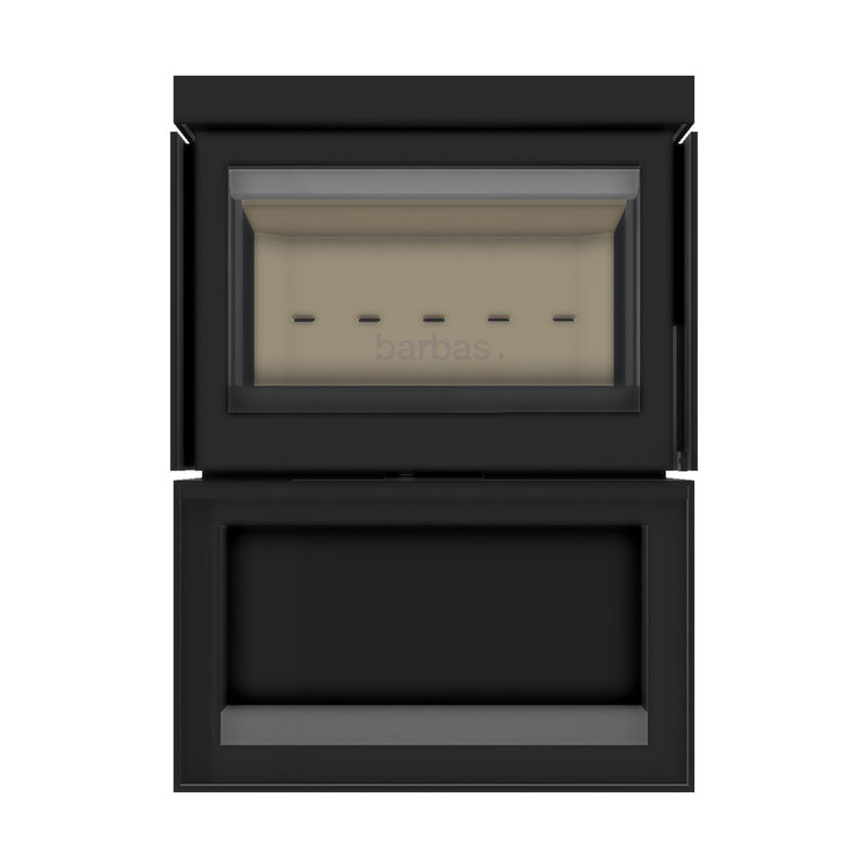 Barbas Box Panorama 65 Freestanding Wood Burner with a Log Store