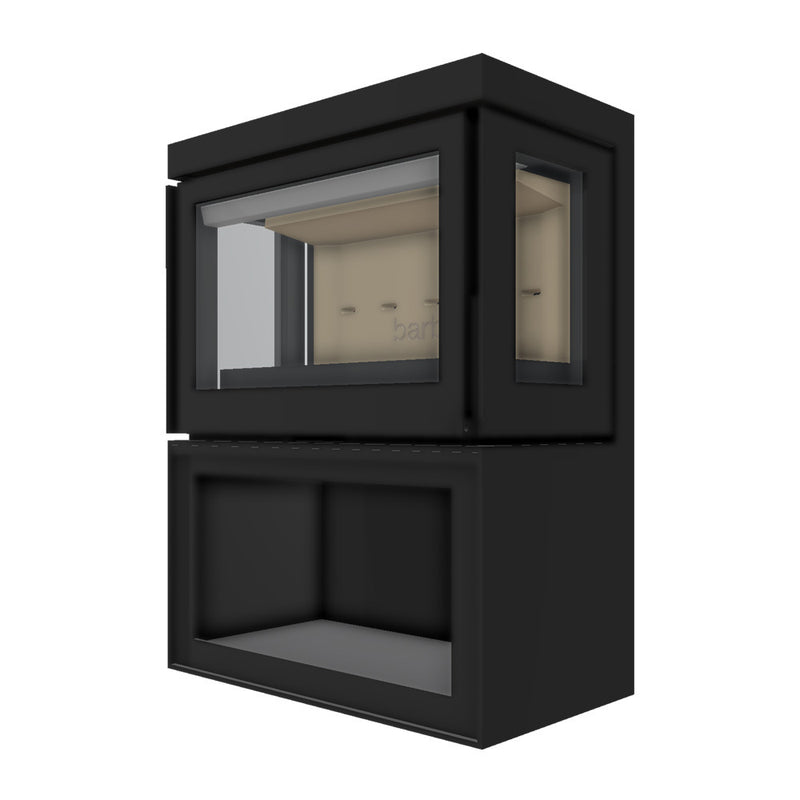 Barbas Box Panorama 65 Freestanding Wood Burner with a Log Store