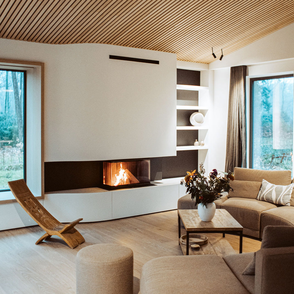 Hoxter UKA 37/75/37/57h Built-In Three Sided Wood Fire